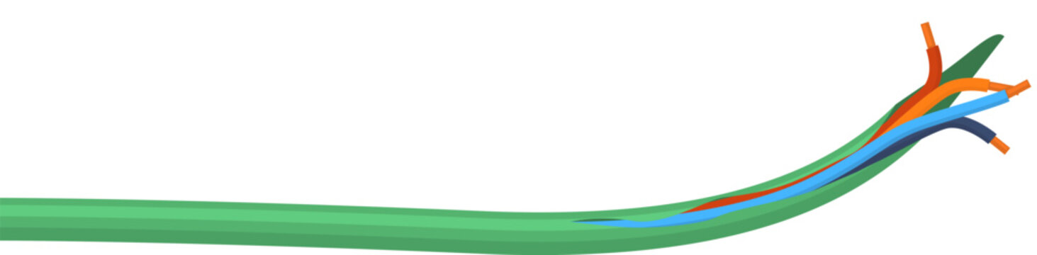 Internet cable showing stripped wires and connectivity