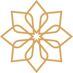 Golden geometric arabesque pattern abstract design