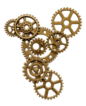 Group of bronze cogwheels
