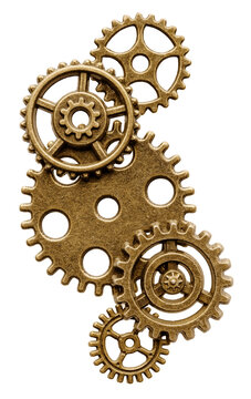 Group of bronze cogwheels