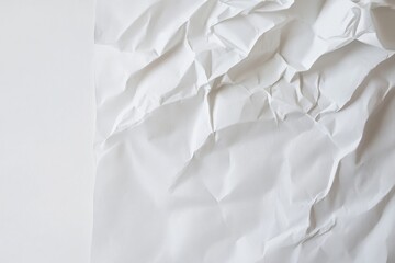 Obraz premium Crumpled blank sheet of paper on a white background with clear details showing texture and folds