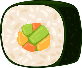 Sushi maki roll with vegetable filling vector © WinWin