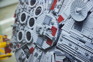 Fototapeta premium Moscow, Russia. - June 23, 2025: Lego construction kit, old models. Collection of the famous toy series