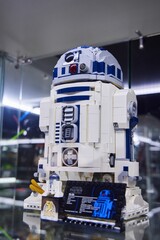 Fototapeta premium Moscow, Russia. - June 23, 2025: Lego construction kit, old models. Collection of the famous toy series