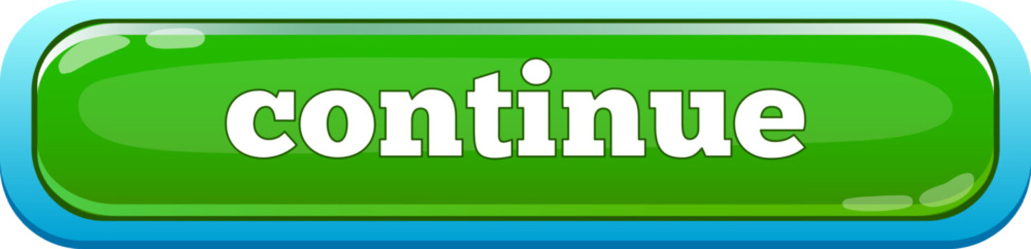 Green glossy continue button for user interface
