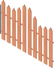 Wooden picket fence forming property border concept