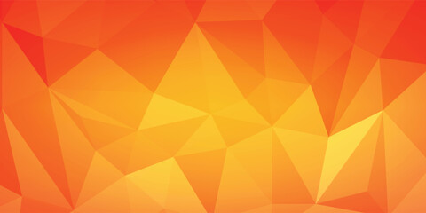 Warm Orange Low Poly Geometric Background With Abstract Polygonal Triangle Pattern For Design