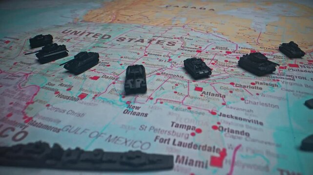 United States global military power and national security on map.