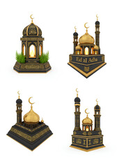 Obraz premium Islamic Mosques and Lanterns Collection for Religious Celebrations.