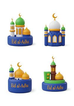 Islamic Mosques and Eid alAdha Decorations Collection.