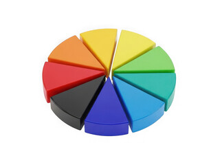 Fototapeta premium A vibrant and colorful pie chart illustrating various segments of data