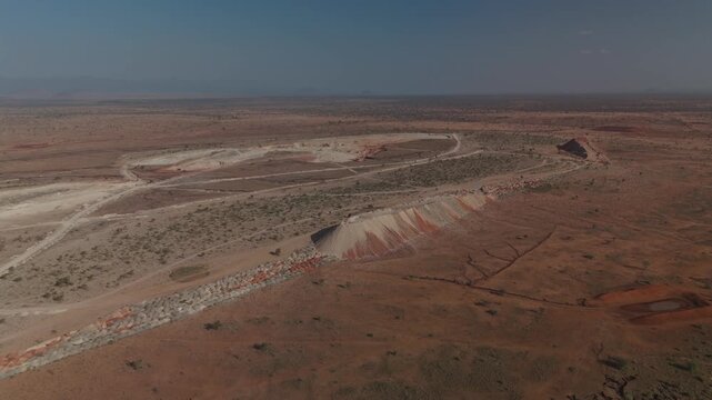 Drone view of a mining site in remote Kenya