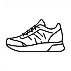 White running shoe vector illustration isolated on transparent background for sports design