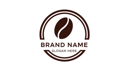 Obraz premium Coffee Bean Logo Template with Placeholder Text for Branding.