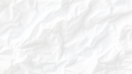 Obraz premium White crumpled paper texture with creases and folds on transparent background