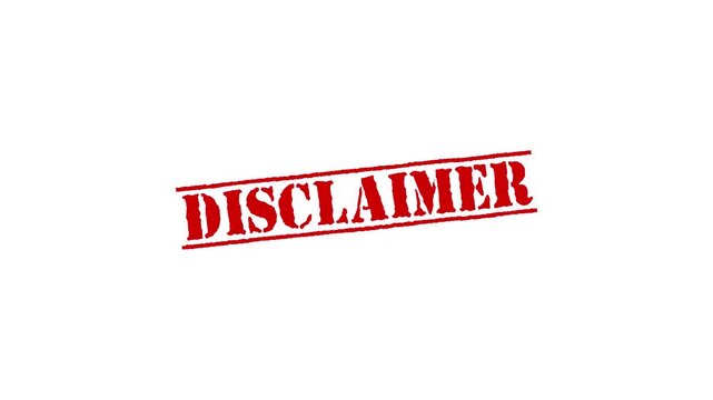 Textured Disclaimer text animation. disclaimer Rubber Stamp motion. impression slide down rubber seal 4k video.