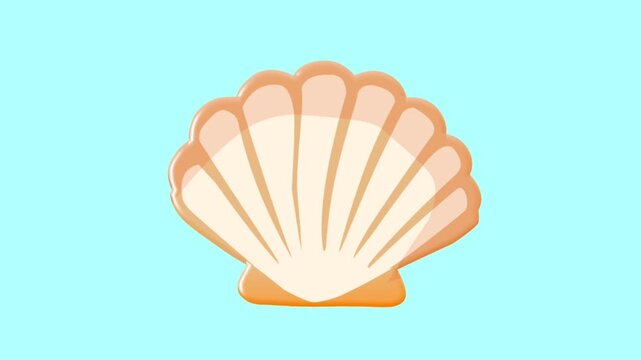 2D Animated Sea Shell with Soft Beige Texture for Beach Summer Theme Loop