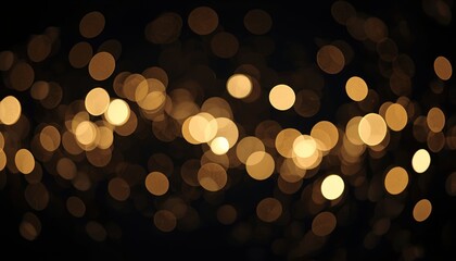 Fototapeta premium A mesmerizing display of golden bokeh lights against a dark background