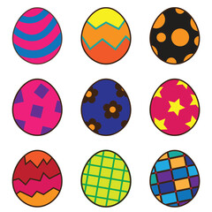 A set of cute Easter eggs