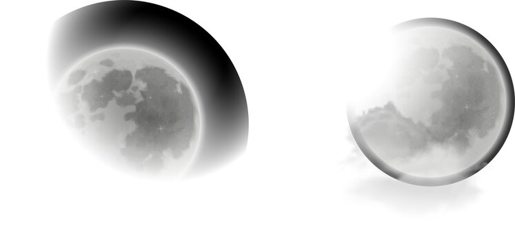 moon  in the shape of the word,  abstract grainy gradient, blurred glowing ring, noise texture on black background
