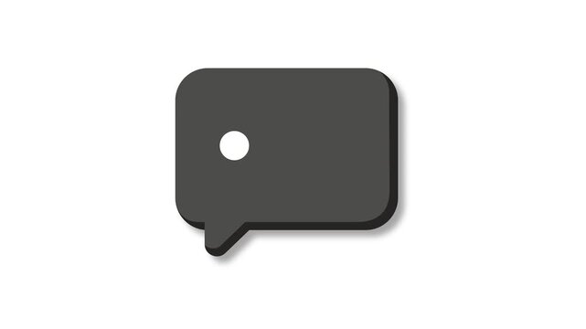 Animated Chat Bubble with Typing Dots - 4K Pop Up Icon