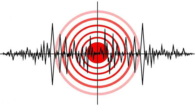 Seismic activity graph with earthquake epicenter