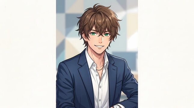 Stylish Anime Male Character Portrait