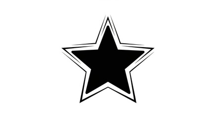 Obraz premium Black Star Shape Hand Drawn Illustration Isolated.