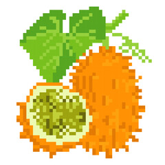 Fototapeta premium Pixel Art African Cucumber - Pixel Art Sample