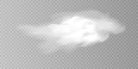 Naklejka premium Soft White Vapor Fog Cloud Overlay Transparent PNG.