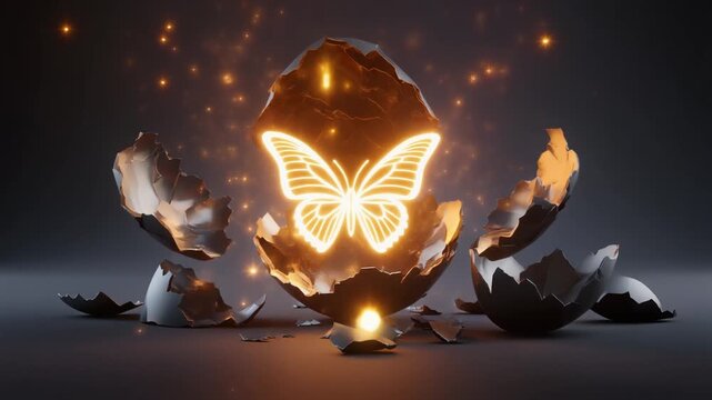 Animation depicting overcoming difficulties, evolution, and growth
