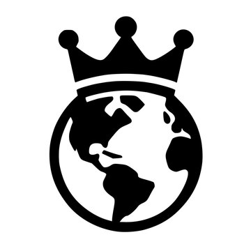 Global royalty concept with crown on Earth globe