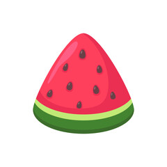 Juicy Watermelon Slice Cartoon Vector Illustration Summer Fruit Refreshment
