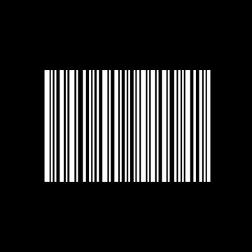 Barcode design on black background for product labeling  