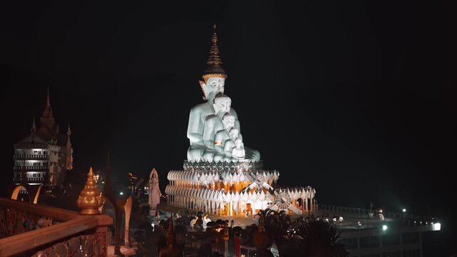Wat phra that pha son kaew temple sits atop a mountain in thailand