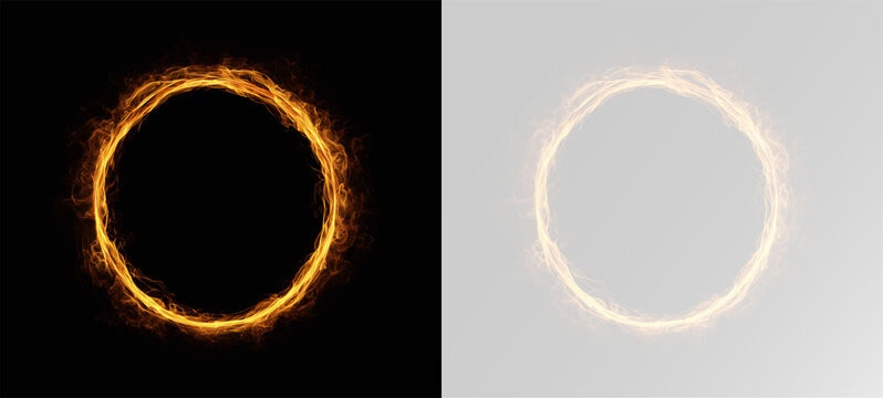 Cinematic fire circle with swirling flames and luminous orange light streaks overlay fire ring png