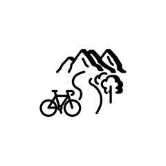Mountain Cycling Route Icon