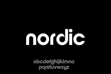 Obraz premium Modern Nordic Font Design with Alphabetical Characters.