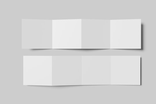 Square Four fold brochure mockup