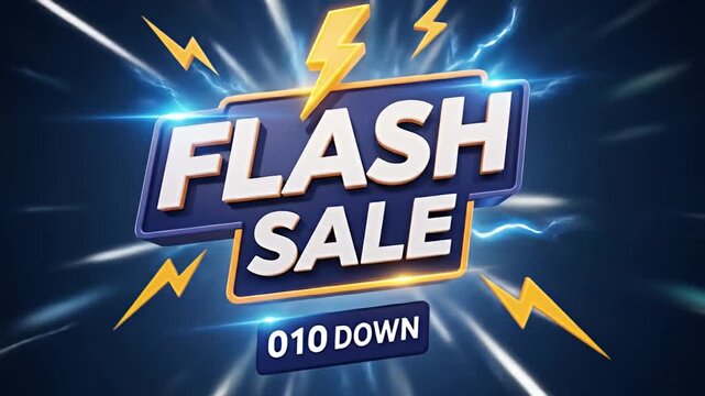 Flash Sale 010 Down with Lightning Bolts and Bright Rays.
