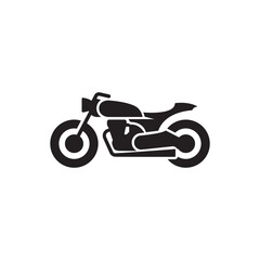 Fototapeta premium Minimalist Motorcycle Silhouette Vector Icon Isolated on White Background – Black Motorbike Illustration