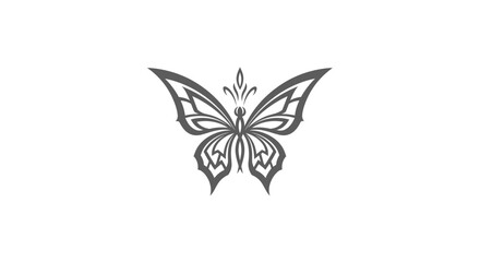 Elegant Butterfly Silhouette Icon, Delicate Insect Art, Minimalist Design © Alienmarsh