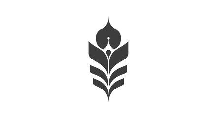 Abstract stylized wheat stalk logo icon, agriculture, harvest, organic, growth, business symbol © Alienmarsh