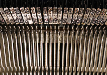 view of antique typewriter type bars