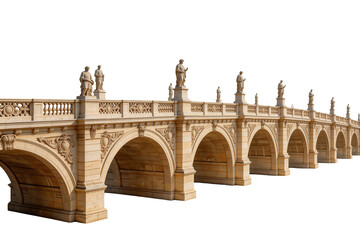 Obraz premium Ornate Stone Bridge with Statues and Arches