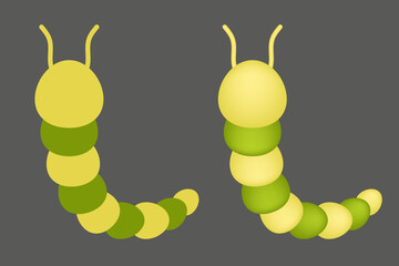 Caterpillar icon. Vector 3D and flat icon isolated on a gray background.
