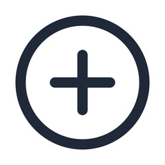 Obraz premium simplistic plus sign icon in a bold style against a clean background with copy space