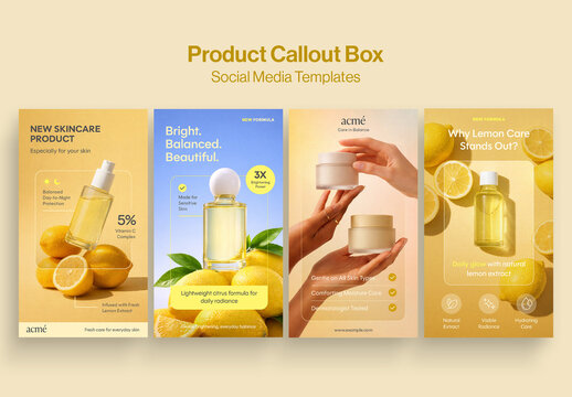 Ad Creative Social Media Template for Product Promo Advertisements & Story Post, Skincare Ad Banner