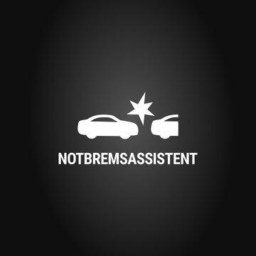 Notbremsassistent, German autonomous brake assistant warning icon
