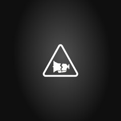 White on black damaged transmission icon in a triangle
